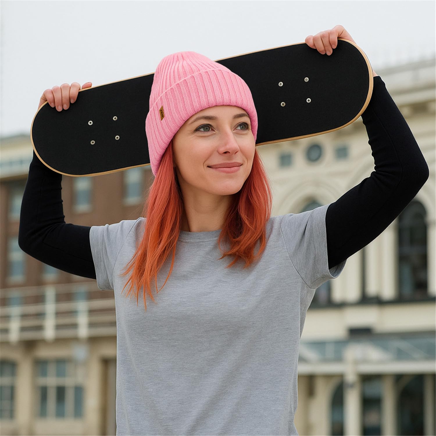 ATNKE Knitted Beanie Hat for Men and Women, Winter Soft Cuffs, Wooly, Stretchy, Thick, Warm, Fleece, Lined, Skull Hat, Everyday Gifts – Bild 6