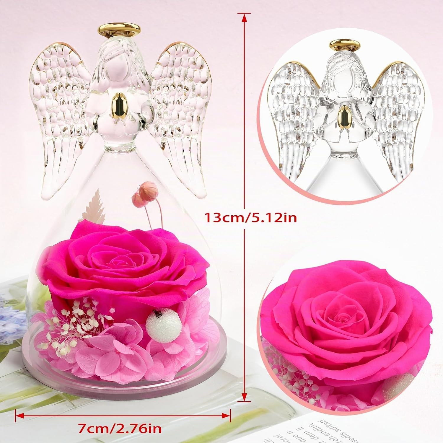 Miofula Eternal Rose Gifts for Women, Angel Figure Birthday Gift for Mum, Flowers Guardian Angel Women Gift, Infinity Roses Gifts for Mum, Mother, Grandma, Girlfriend, Gift, Anniversary, Christmas – Bild 2