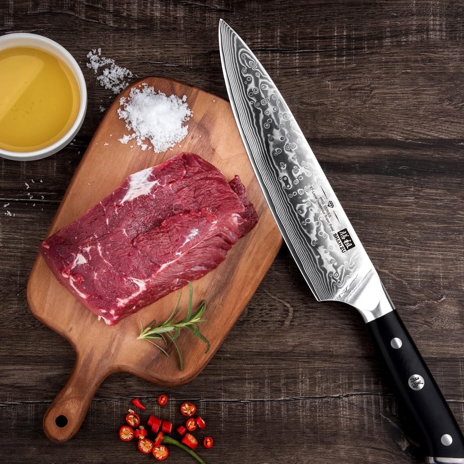 SHAN ZU Damascus Knife – Bild 7