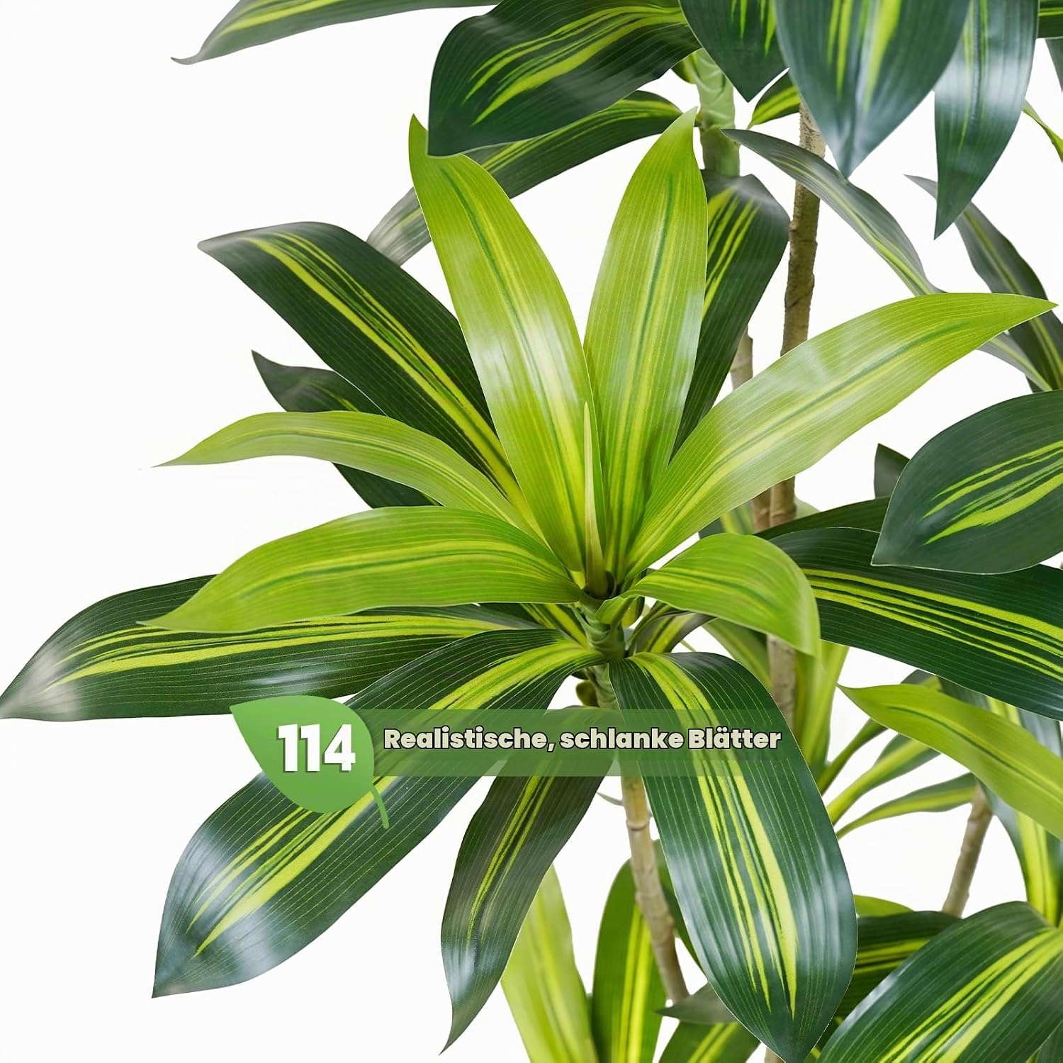 Dracaena Artificial Tree 180 cm Artificial Plants Dracaena Artificial Plants Large with Black Planter Artificial Plants Like Real for Indoor Home Living Room Decoration Bedroom Office (Pack of – Bild 4