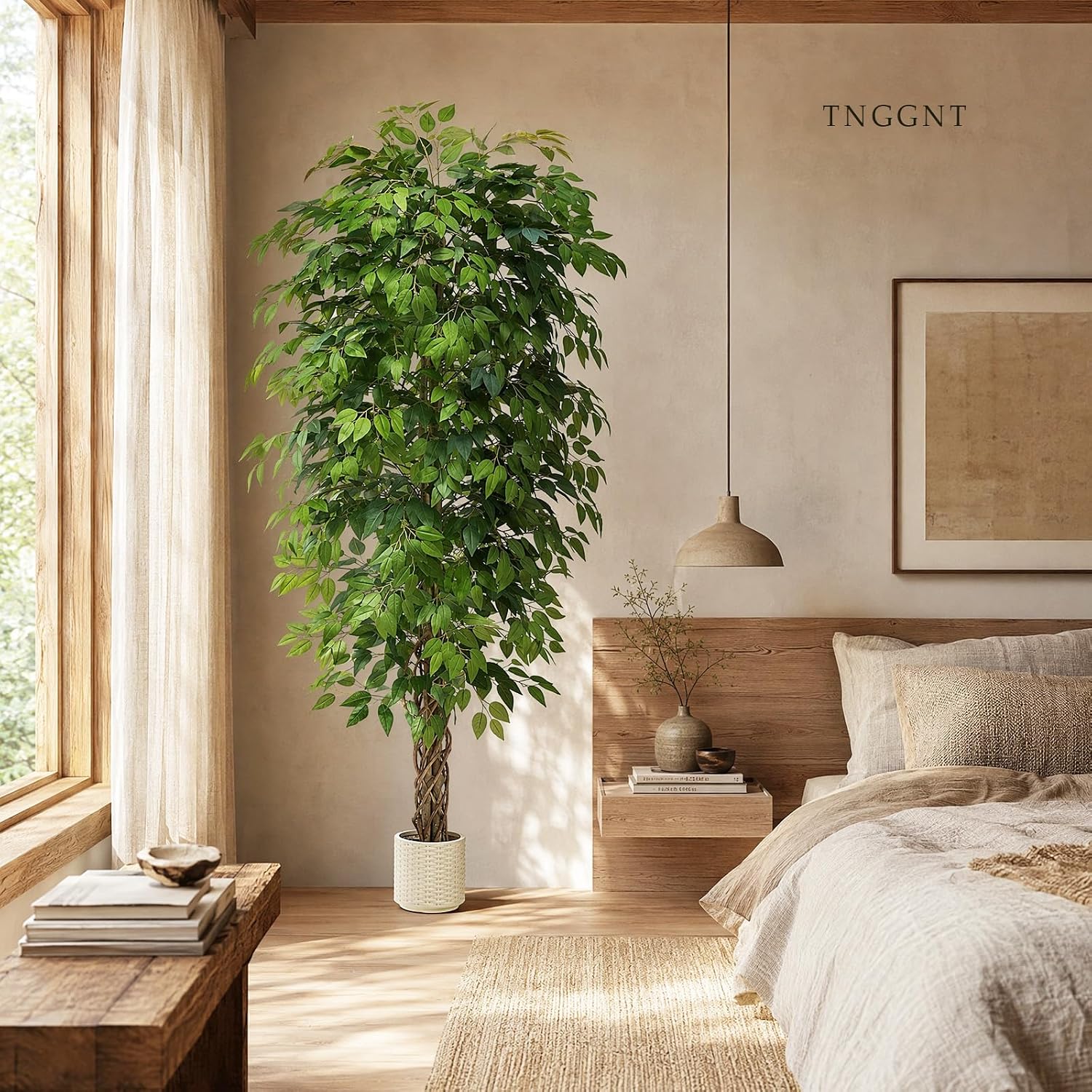 Artificial Plant Ficus Benjamini 6 ft, Artificial Plants Large with – Bild 6