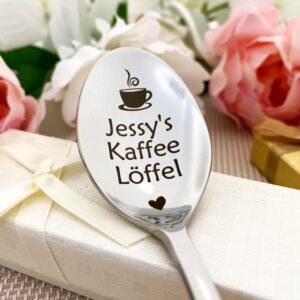 Personalised Stainless Steel Silver Coffee Spoon with Personalised Engraved Gift for Mum Dad Kids Grandparents