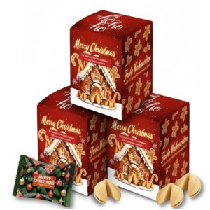 Christmas Lucky Biscuits Gingerbread – Pack of 3, Crispy Pastries with Sayings in German, Vegetarian, Individually Wrapped, Sweets Christmas, Ideal as Advent Calendar Filling, Christmas