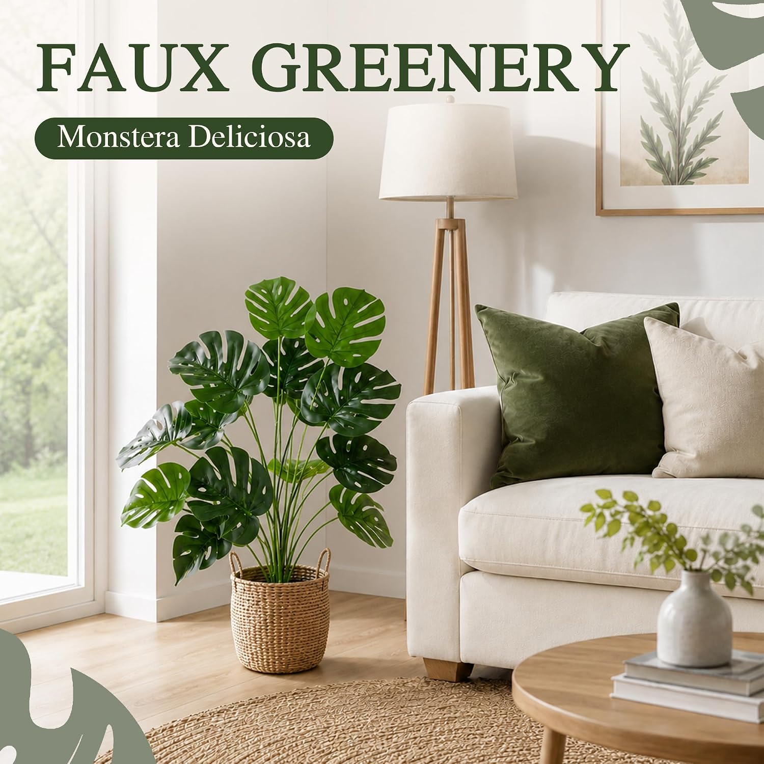 Monstera Artificial Plants, 71 cm, Artificial Plant, Large – Bild 2