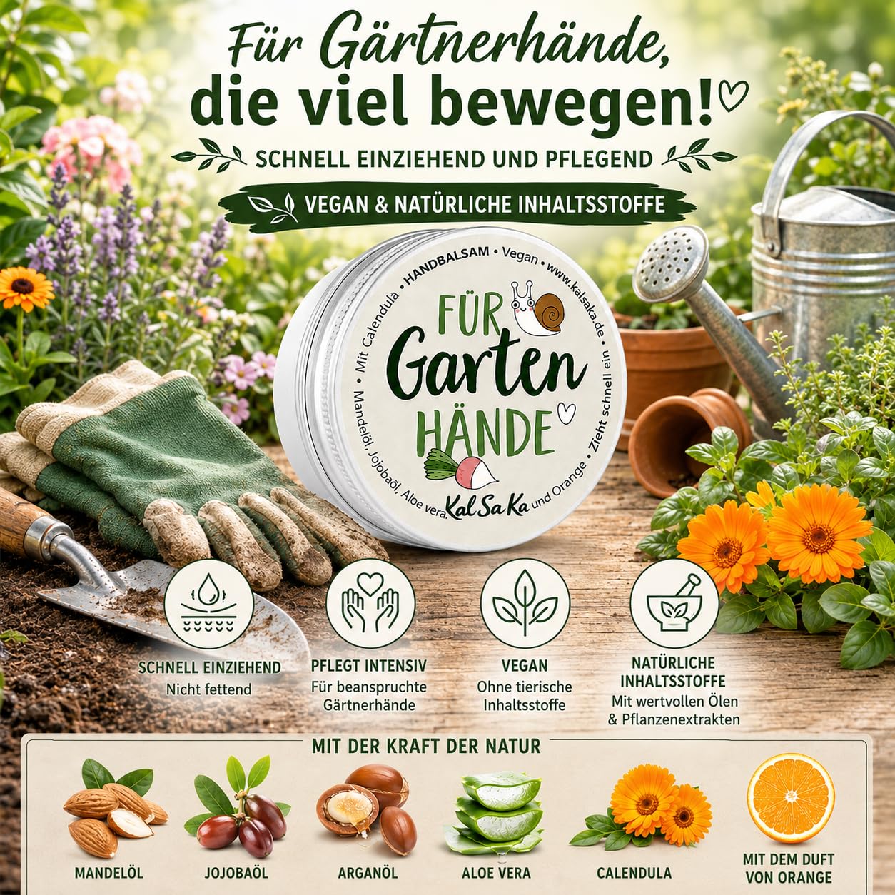 Gardener Hand Cream, Natural Cosmetics for Dry & Cracked Hands – Bild 6