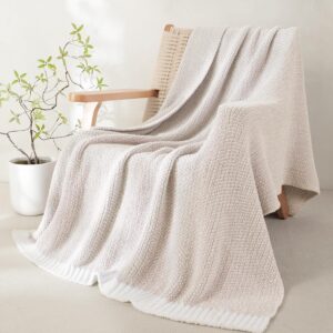 Whale Flotilla Lightweight Cuddly Blanket, Warm Knitted Sofa Blanket, Camel