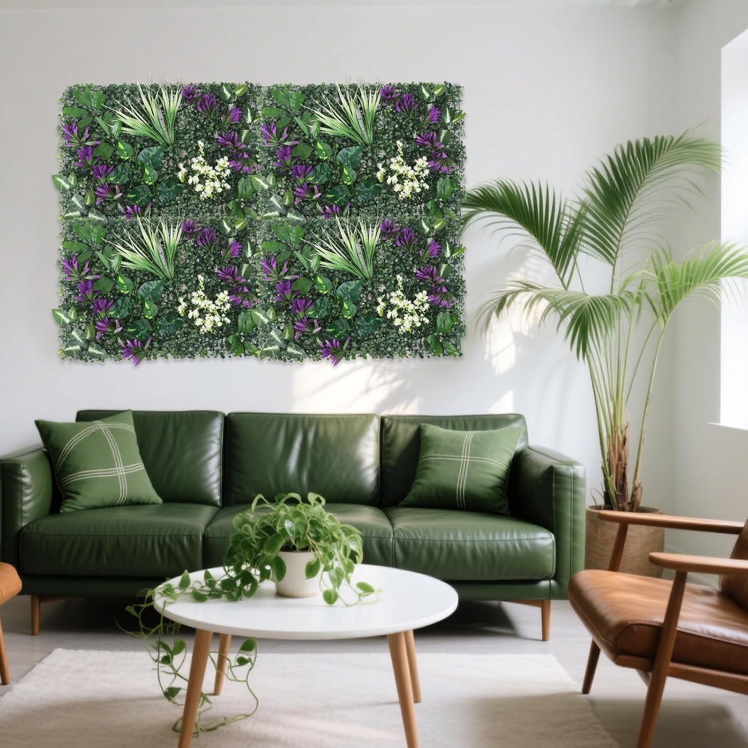Generic 2 Artificial Plant Wall Panels, 60 x 40 cm, Artificial Green Plants on the Wall, Realistic Artificial Plant Wall, Suitable for Indoor, Outdoor, Wall, Balcony, Garden, Wedding (C17) – Bild 8