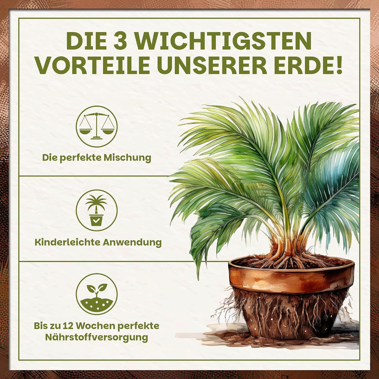 Green Home Green Plant & Palm Soil 72L - Potting Soil for Palm Trees, Green Plants & Indoor Plants - With Peat & Wood Fibres - Raised Bed Soil & Vegetable Soil for Healthy Growth – Bild 3