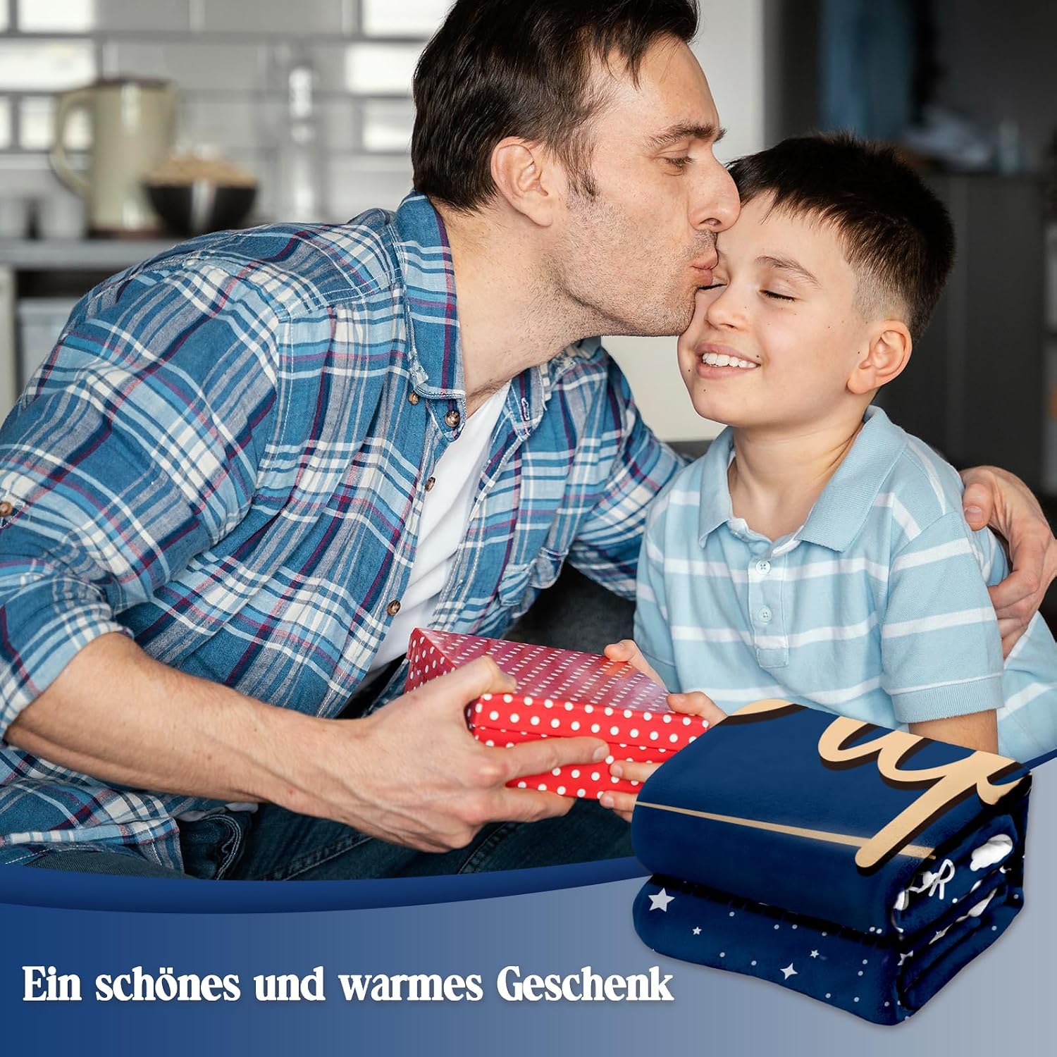 Papa Geburtstagsgeschenk - Kuscheldecke mit Spruch, Papa Geschenk – Bild 2