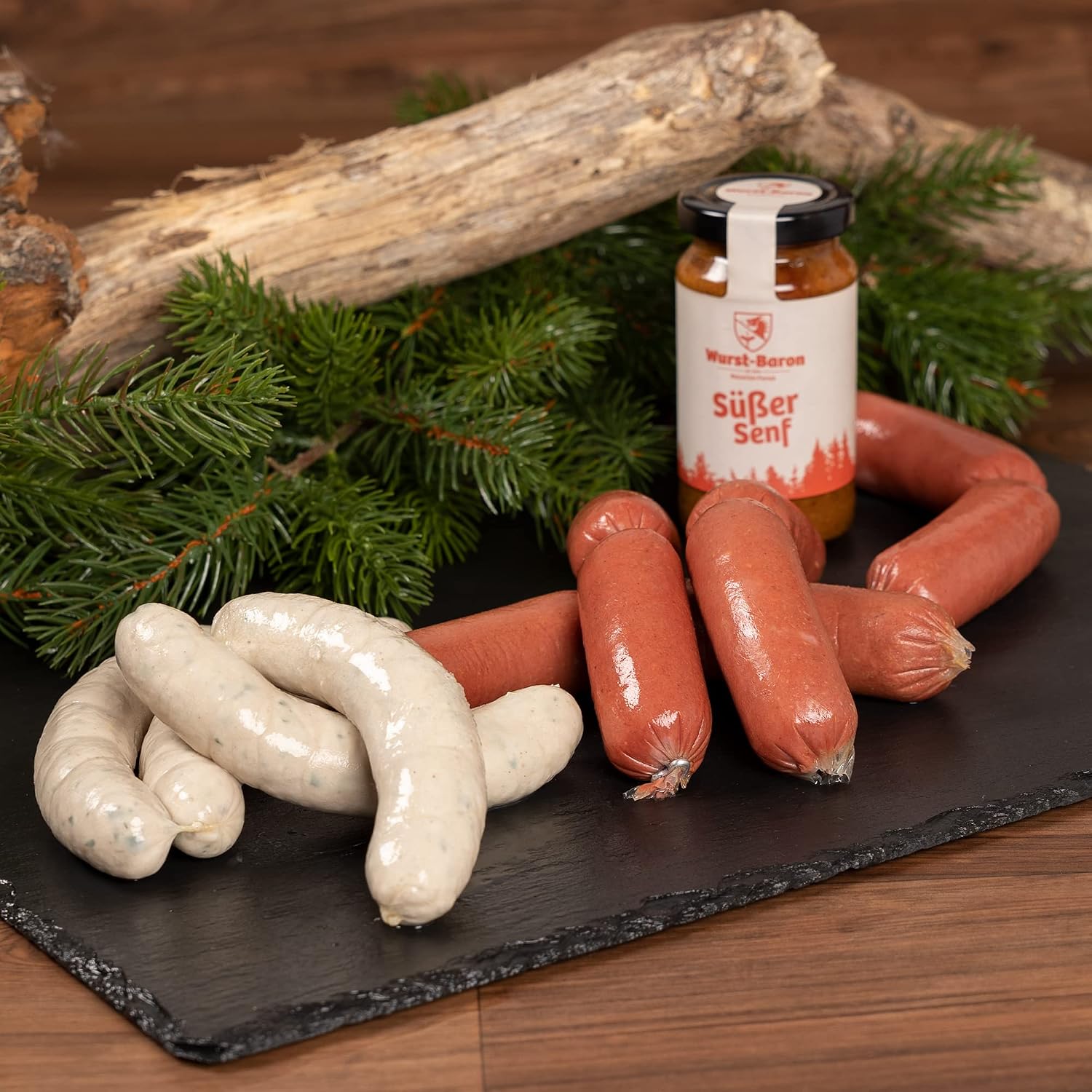Wurstbaron® Traditional Package, Delicious Horse Sausages and White Sausages, Including Sweet Mustard, High-Quality from Bavaria, Sausage Package Ideal as a Gift