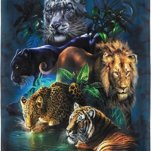 YISUMEI Blanket 150 x 200 cm Tiger Cheetah Lion Soft Cuddly Blanket Gift Soft Flannel Fleece Blanket