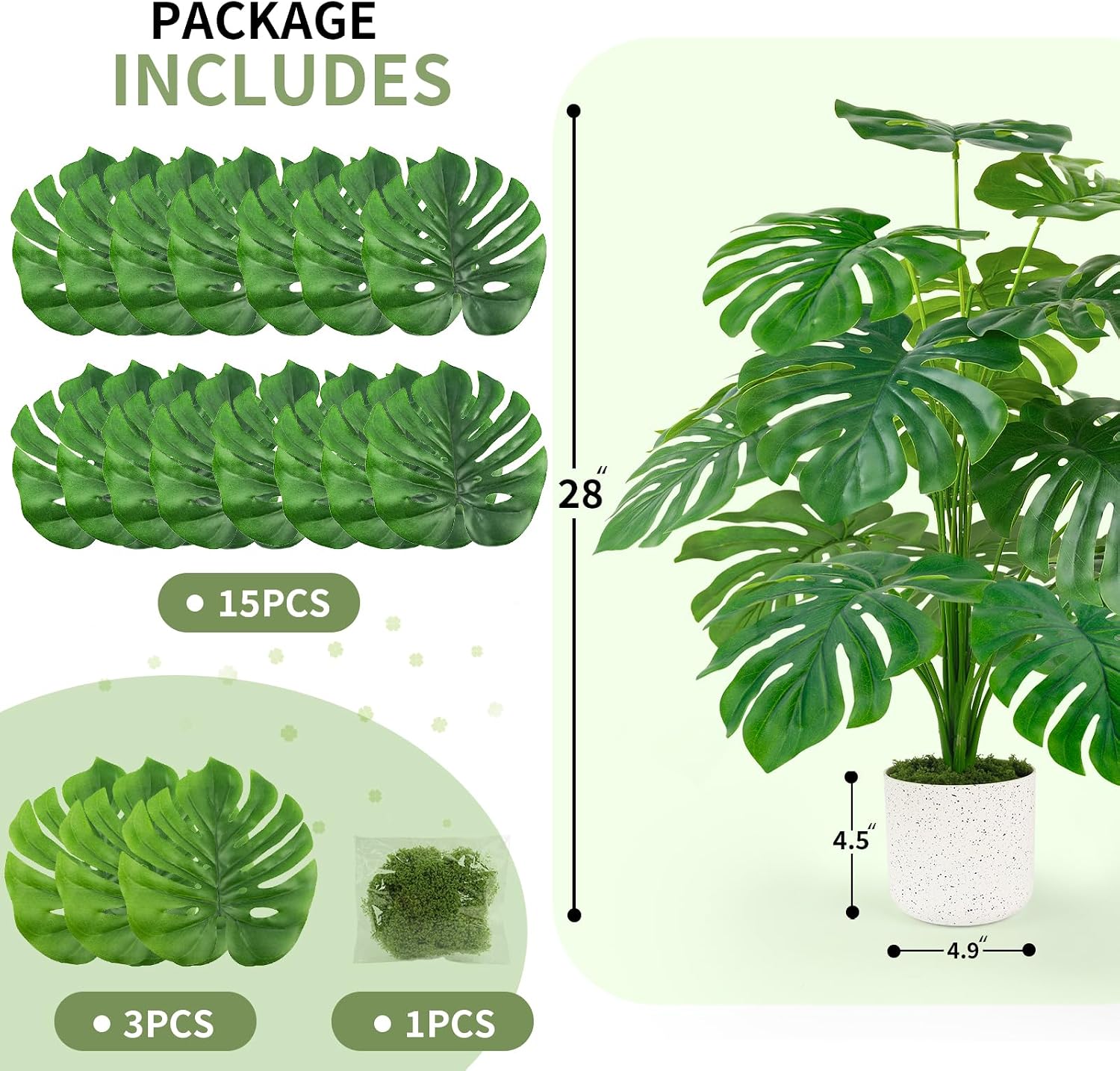 Monstera Artificial Plant, 71 cm, Large – Bild 3