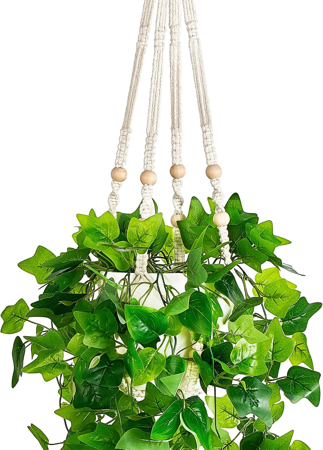Dahey Hanging Plants Artificial Decoration Macrame Plant Hanger with Artificial Vines in Pots Green for Wall, Ceiling, Bedroom, Bathroom, Artificial Hanging Plants, Home Decoration – Bild 4