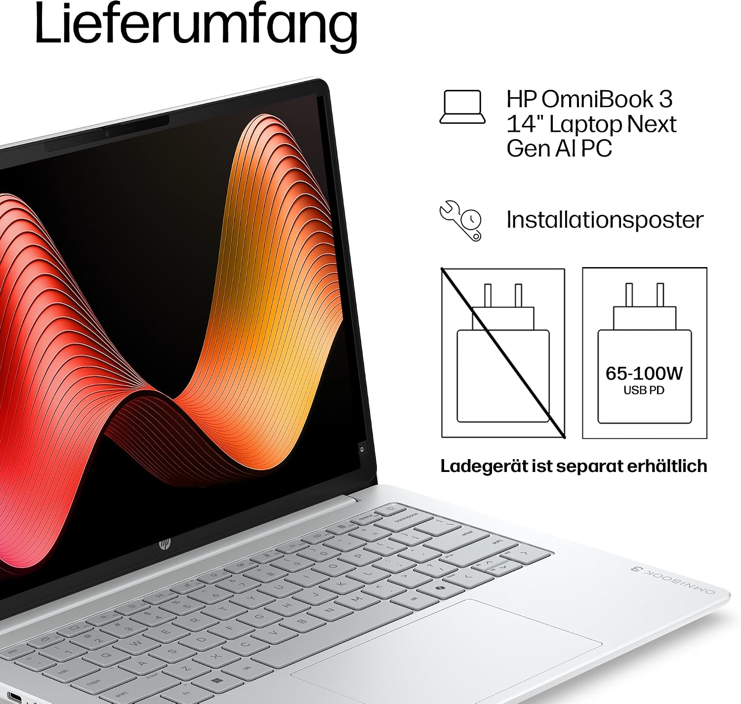 HP OmniBook 3 Laptop, 14 Inch WUXGA, Snapdragon X, 16GB RAM, 512GB SSD – Bild 17