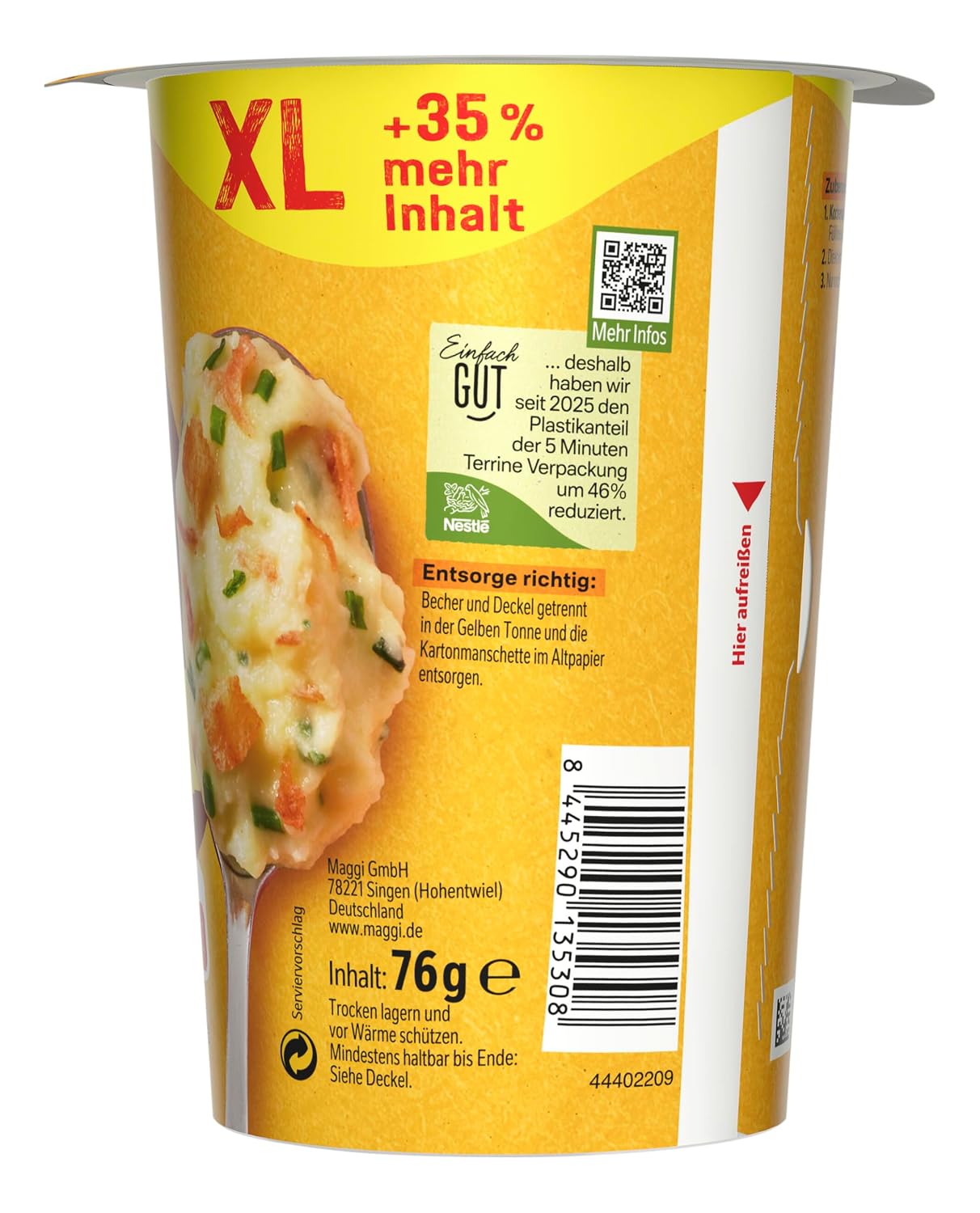 MAGGI 5 Minute Terrine XL Mashed Potato Roasted Onions, Pack of 8 (8 x 76 g – Bild 5