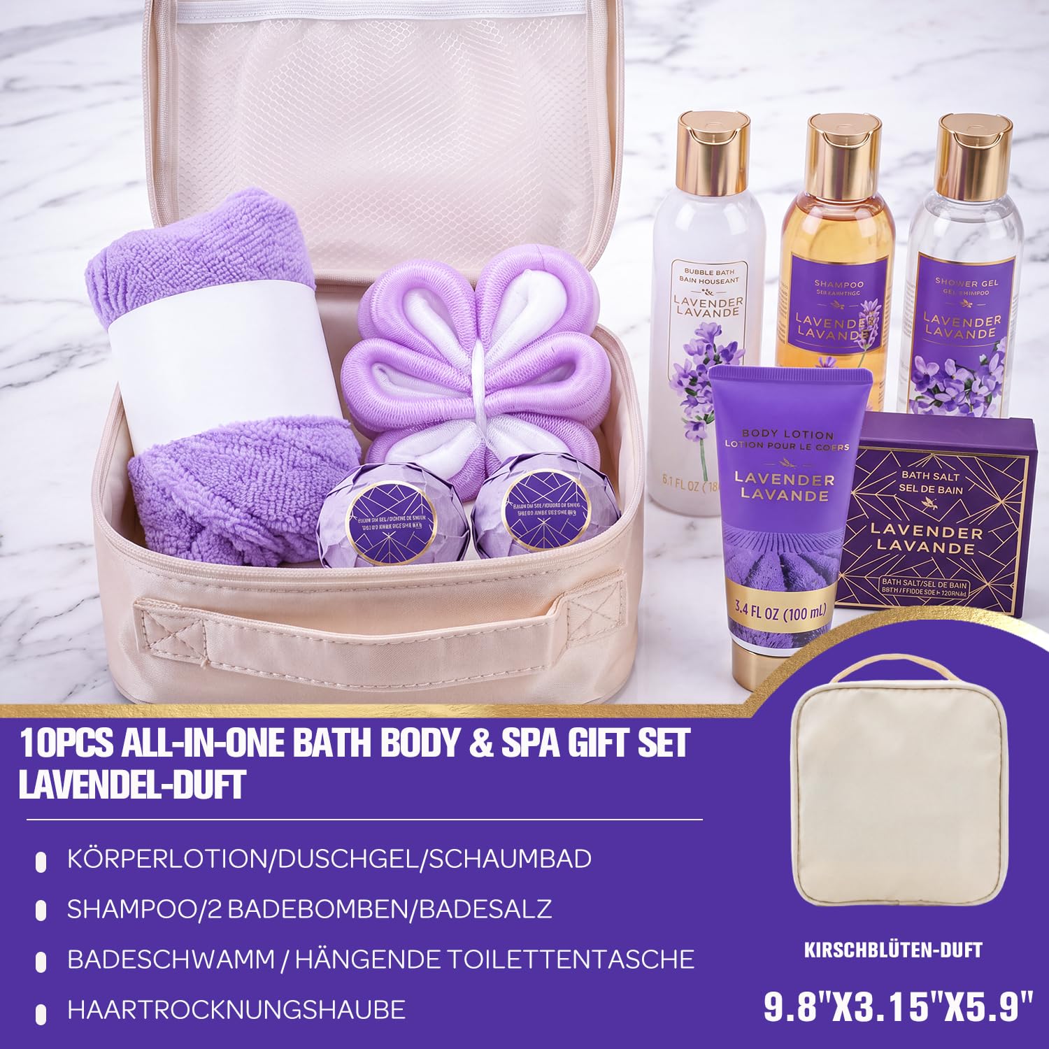 BODY & EARTH Bath Set for Women 10-Piece Gift for Women – Bild 2