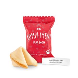 Glückskekse Ein Kompliment für Dich Pack of 15 Lucky Biscuits Compliment Gift Mother's Day, Thank You, Gift Office, Schön dass Du da bist, Advent Calendar Filling, Freshly Baked, Vegan & Made in Germany