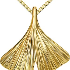 Gold Pendant 333 Gold 8 Carat 8 Carat with Ginkgo Leaf Gold for Women as Chain Pendant with Necklace Length Selectable
