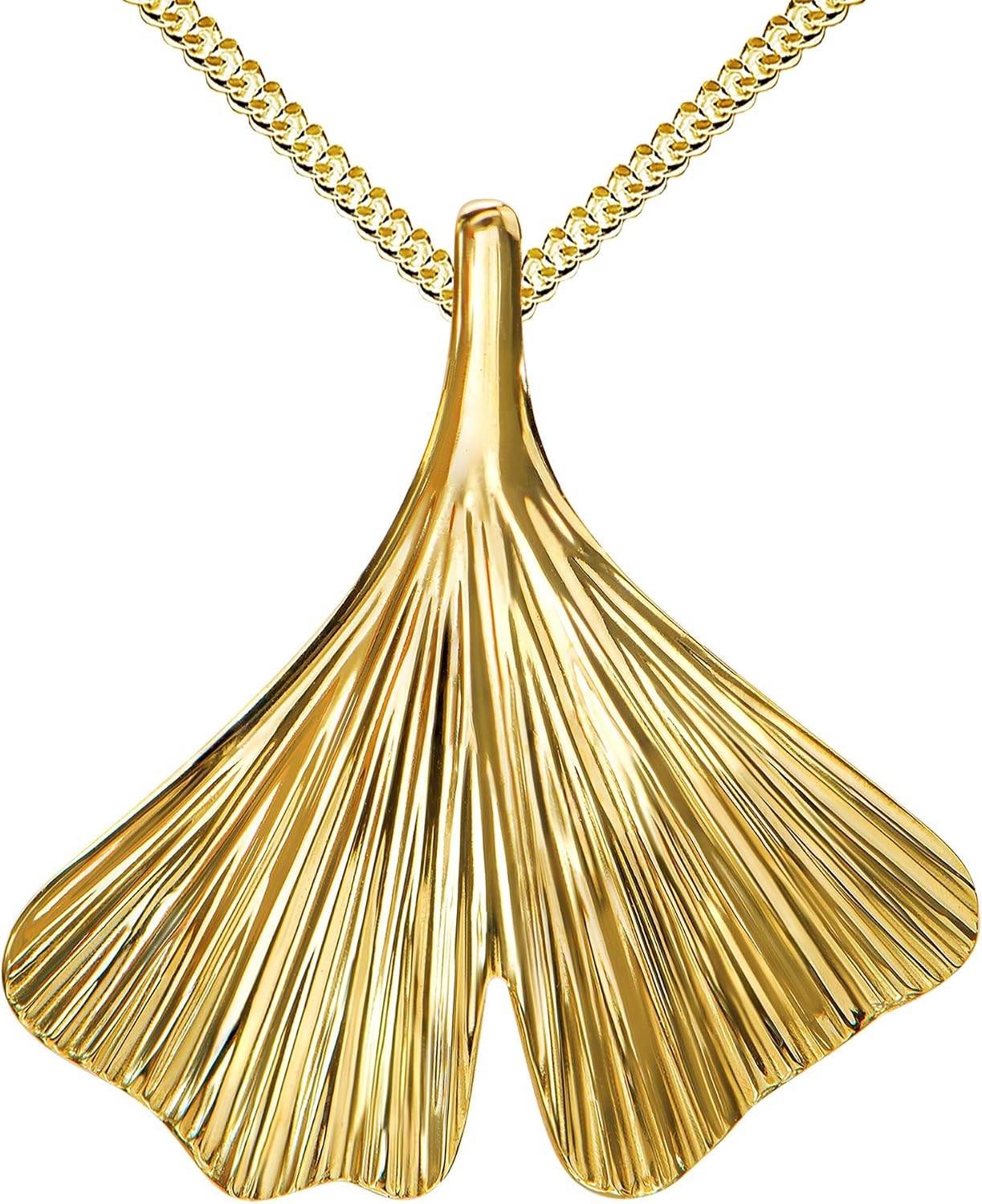 Gold Pendant 333 Gold 8 Carat 8 Carat with Ginkgo Leaf Gold for Women as Chain Pendant with Necklace Length Selectable