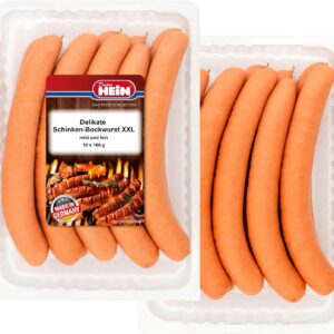 Bockwurst XXL Smoked in Natural Gut 10 x 160 g in Fresh Pack Dieter Hein