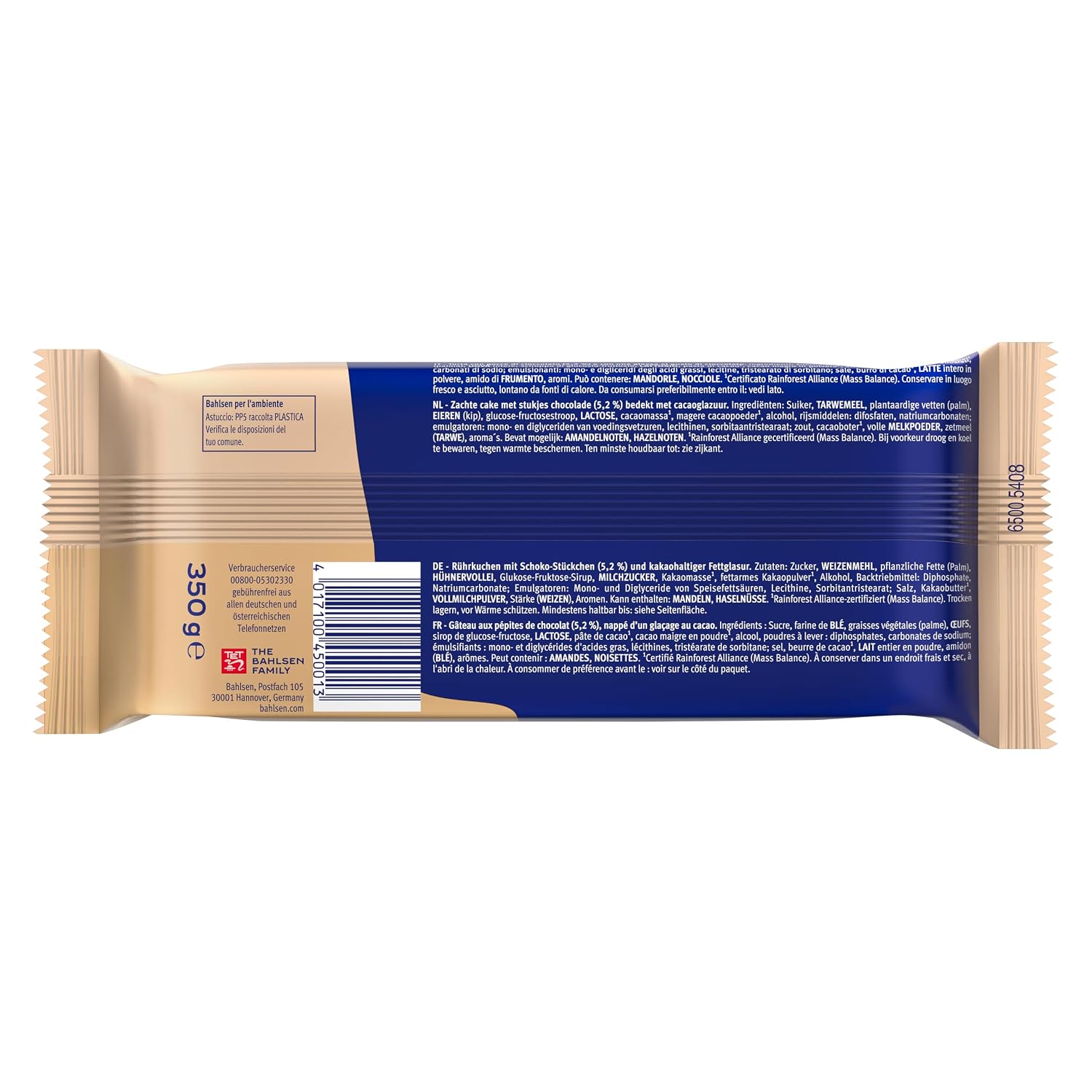 Bahlsen Comtess Choco Chips, Pack of 8, Juicy Cake with Chocolate Chips, Individually Wrapped (8 x 350 g) – Bild 4
