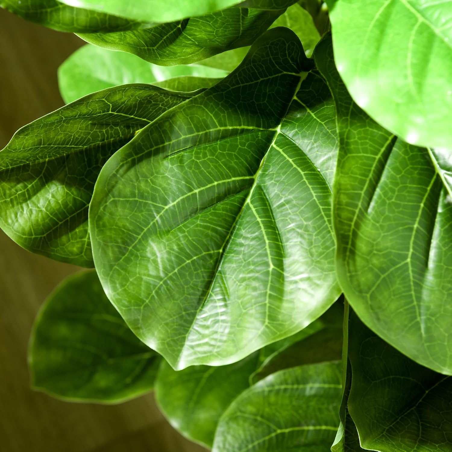 HOMCOM Artificial Ficus Plant 110cm Tall 90 Leaves with Pot Green – Bild 8