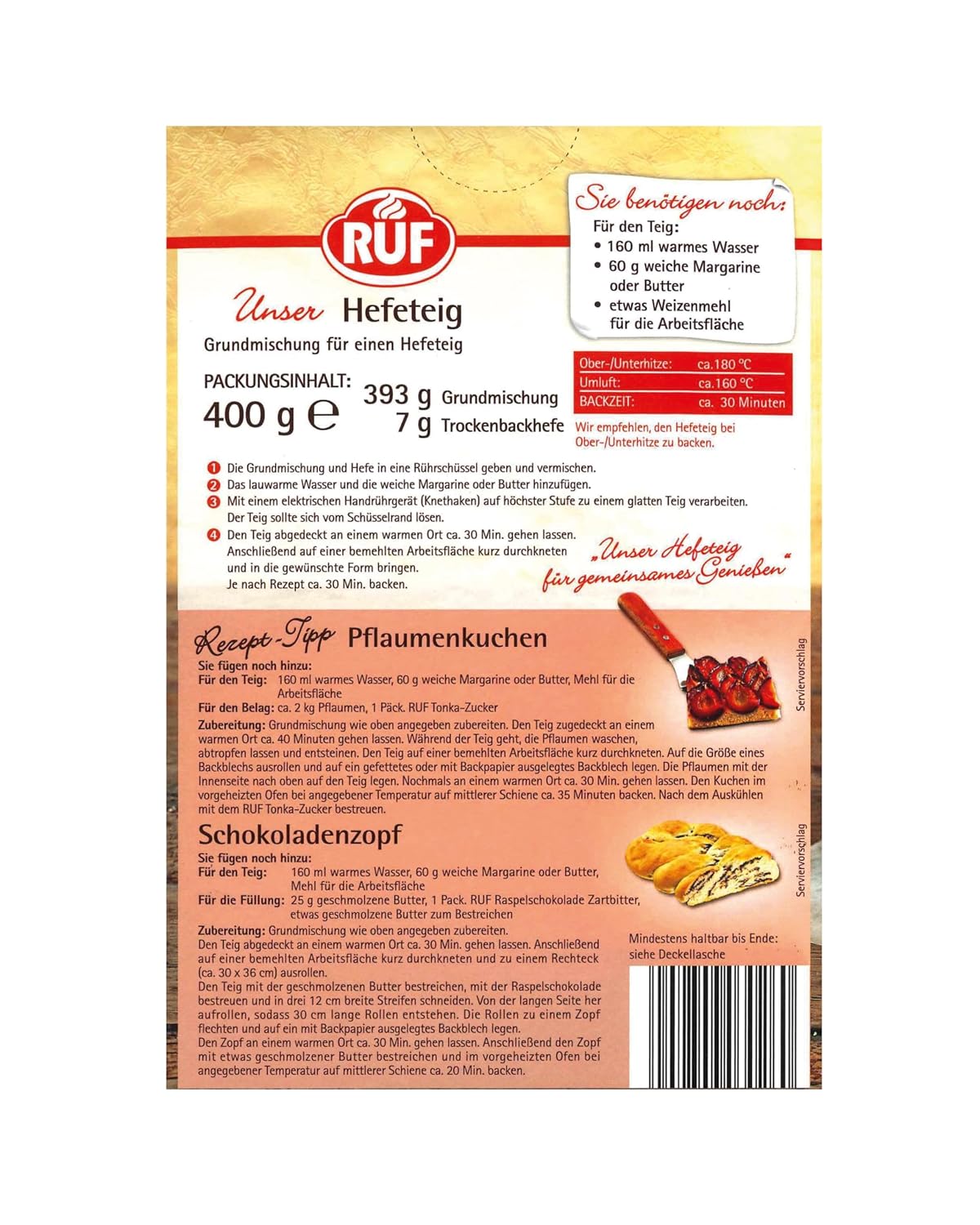 RUF Yeast Dough Baking Mix with Dry Yeast for Sweet and Savoury Baked Goods – Bild 2