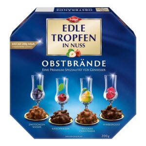 Edle Tropfen Fruit Brandies in Nut 200 g, Liquid Filled Chocolate
