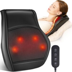 Brelley Massager, Neck Massager with Heat, Shiatsu Back Massager with 3D