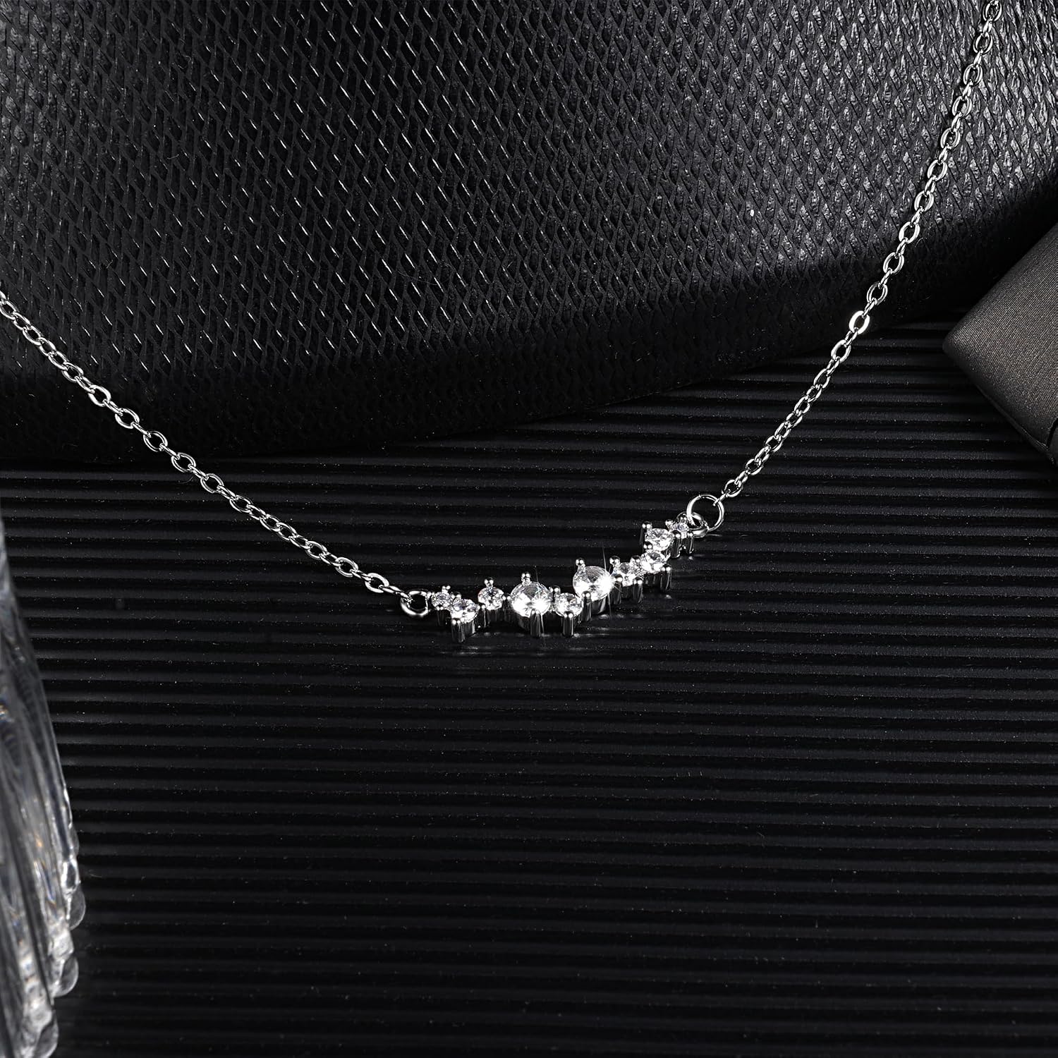 Halskette Damen Gold Silber 925 Zirkonia Verstellbar Stapelbar Geschenk – Bild 6
