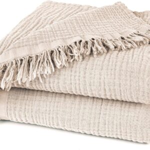 Pure Label Muslin Bedspread 220 x 240 cm Beige Cotton