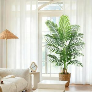 Artificial Plants 150 cm Artificial Palm Tree Large in Black Pot