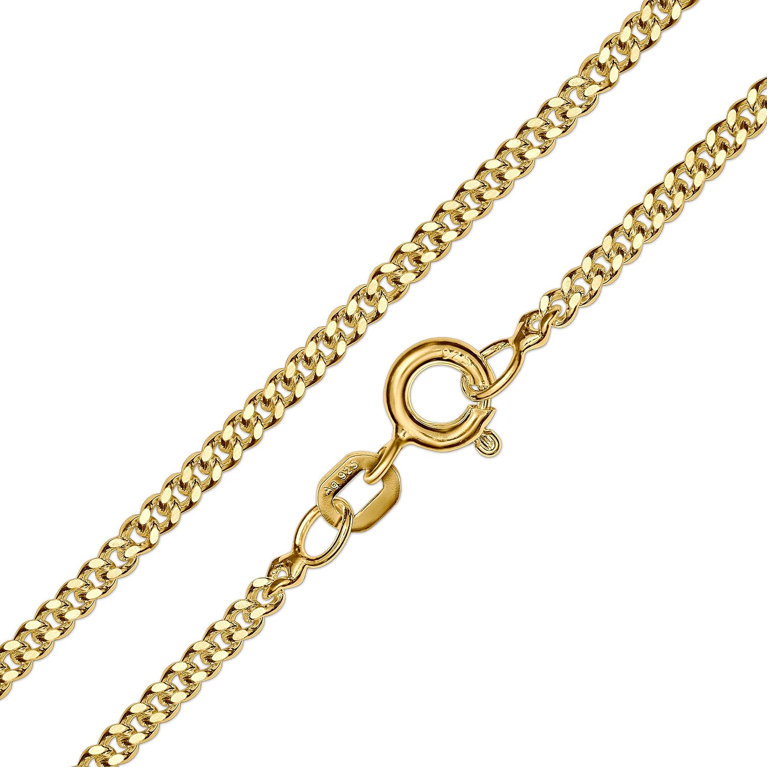 CLEVER SCHMUCK Faith Love Hope Necklace Gold Diameter 14 mm Diamond-Coated + Curb Chain 45 cm 925 Sterling Silver Gold-Plated in Luxury Case – Bild 5