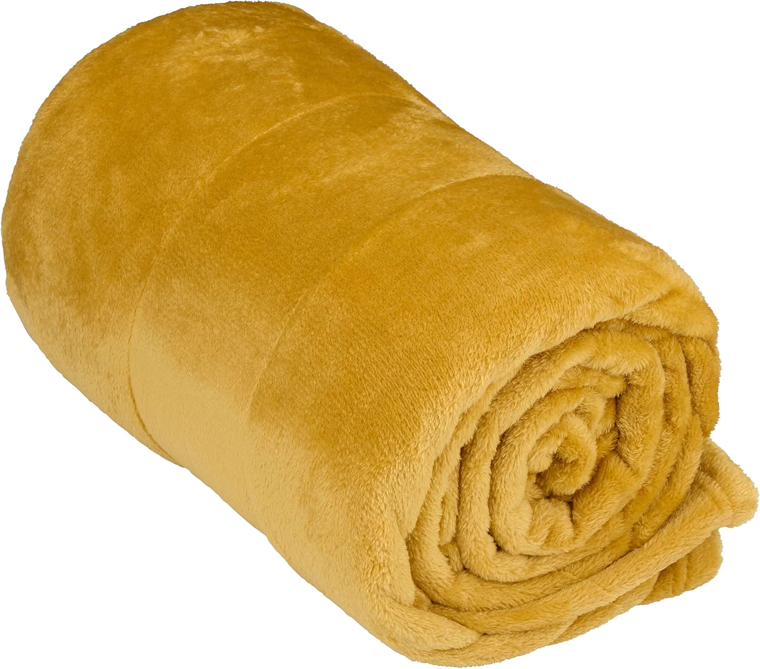 Fleece Blanket 150 x 200 cm - Bedspread - Cuddly Blanket - Sofa Throw Blanket - 1-Person Sofa Blanket - Decoration Living Room - Machine Washable - Mustard Yellow - Fleece/Polyester