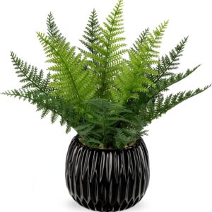 Oairse Artificial Plant in Pot Artificial Plant Fern Decoration Modern Artificial Plants Plastic Plants Decoration for Living Room Balcony Bedroom Bathroom Room Table Decoration