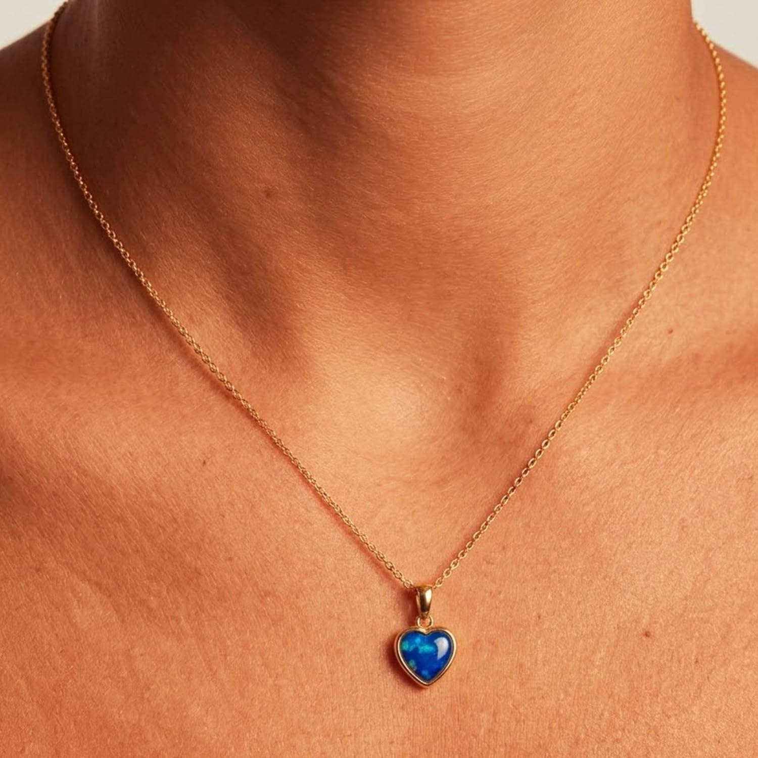 Women's Australian Opal Necklace - Handmade 925 Sterling Silver Opal Pendant with 18K White Gold Coating - Adjustable Genuine Jewellery for Everyday and Special Occasions – Bild 6