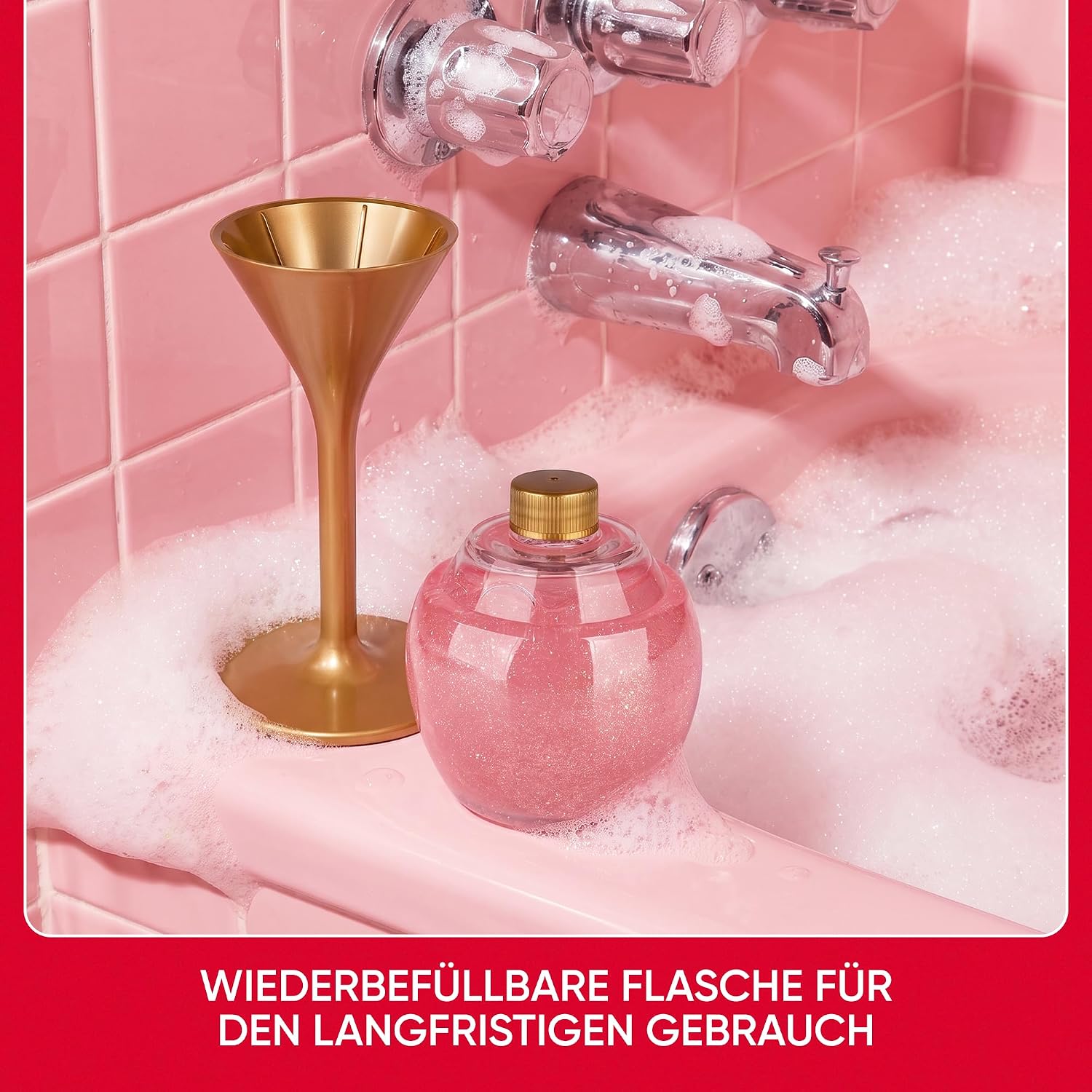 Accentra Let's Celebrate Shower Gel in Champagne Glass Effect Tea Rose & Velvet – Bild 4