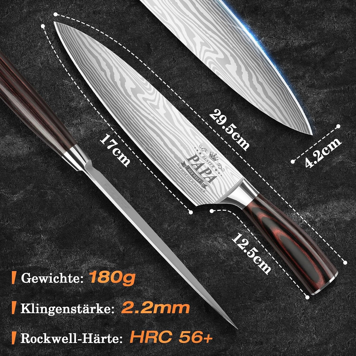 Chipate Dad Gift, Kitchen Knife Gifts for Dad, Gifts for Men, Professional Kitchen Knife - Birthday Gifts, Father's Day Gift, Christmas Gifts for Dad – Bild 2
