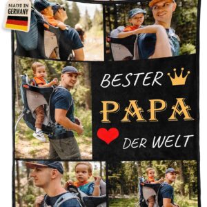 Bemaystar Father’s Day Gifts for Dad – Gift Ideas for Dad, Personalised Gifts for Father’s Day, Personalised Blanket with Photo, Photo Blanket, Dad Gift