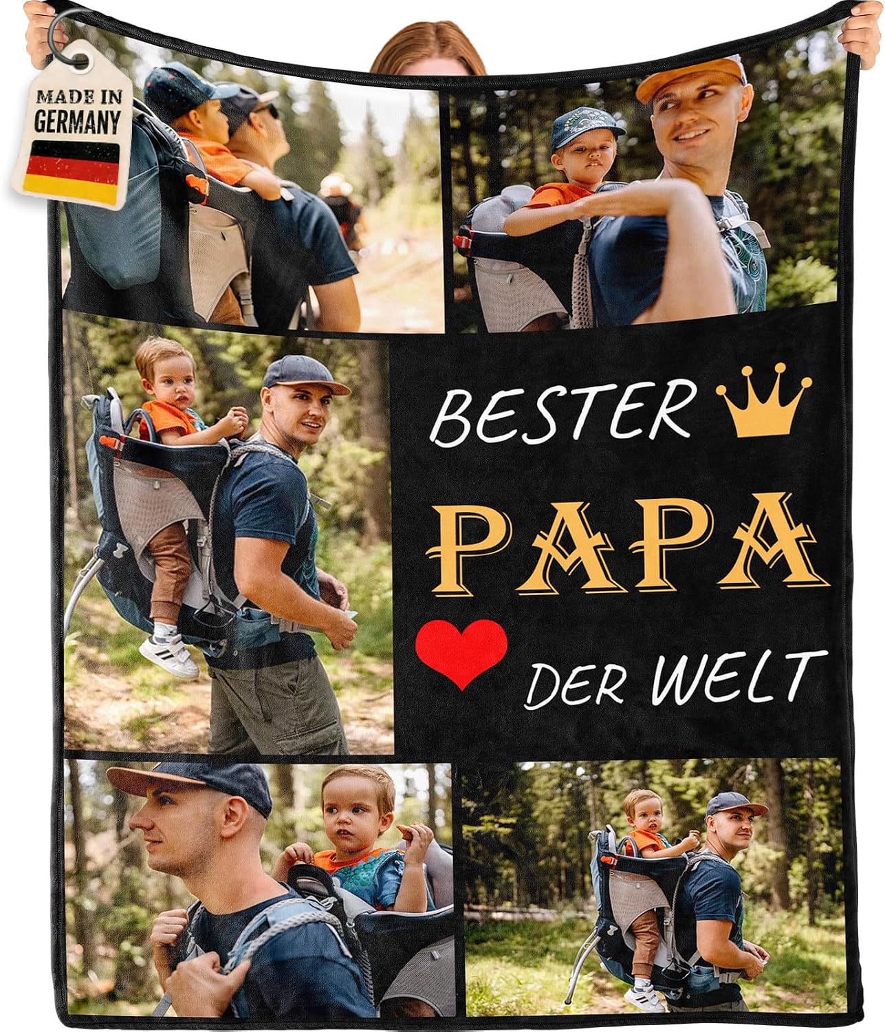 Bemaystar Father's Day Gifts for Dad - Gift Ideas for Dad, Personalised Gifts for Father's Day, Personalised Blanket with Photo, Photo Blanket, Dad Gift