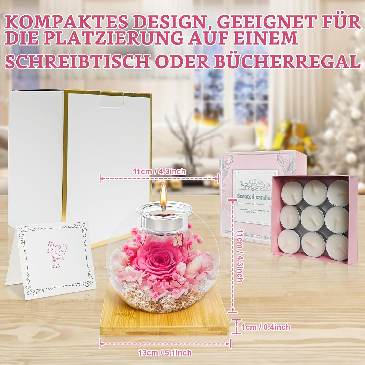 Decorative Eternal Rose Aromatherapy Set (Pink) – Bild 8