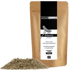 allerFeinst! – Bratwurst Spice – Basic Spice Salt for Delicious Rusted Sausage, Barbecue Sausage, Pack of 1 (1 x 150 g)