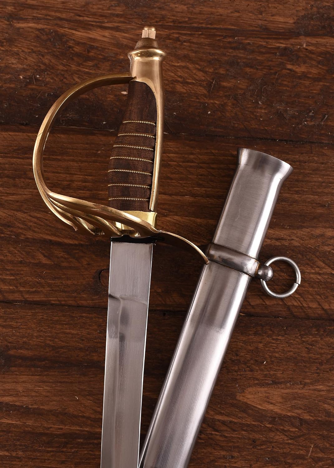 Battle-Merchant US Cavalry Saber Brown Wooden Handle – Bild 3