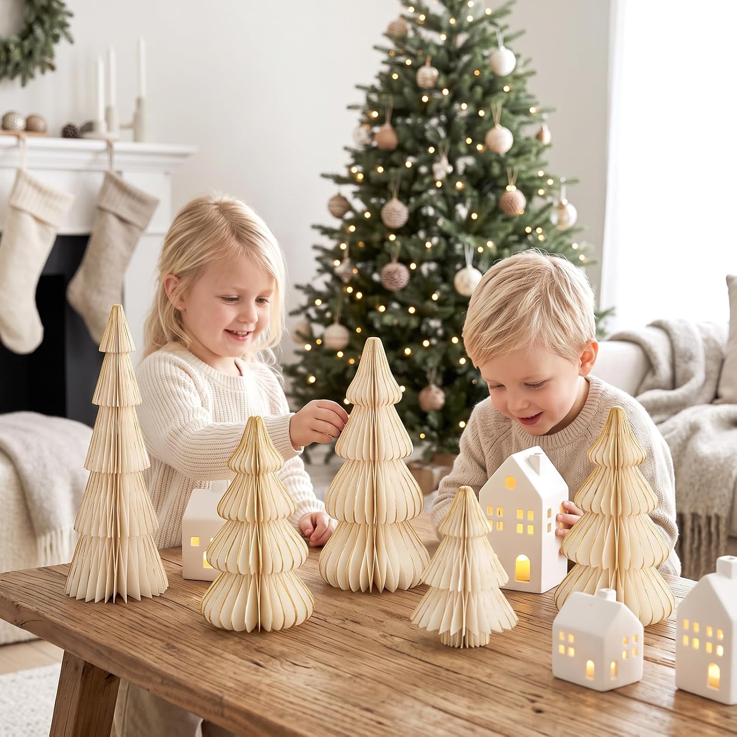 SUNBEAUTY Christmas Decoration White Paper Christmas Tree Christmas – Bild 8