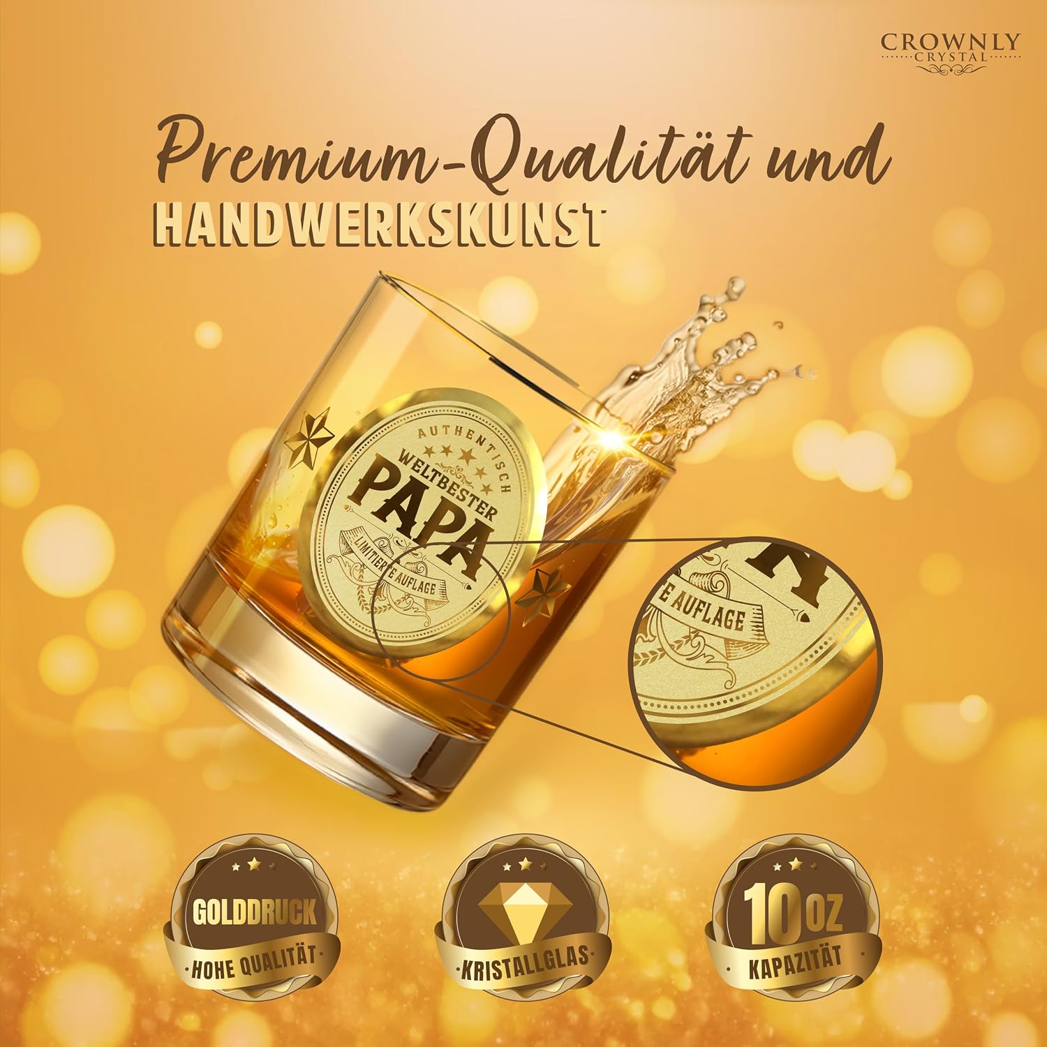 Kies CROWNLY CRYSTAL® Gifts for Men Personalised Christmas Gifts Whisky Glasses Father Christmas Birthday – Bild 4