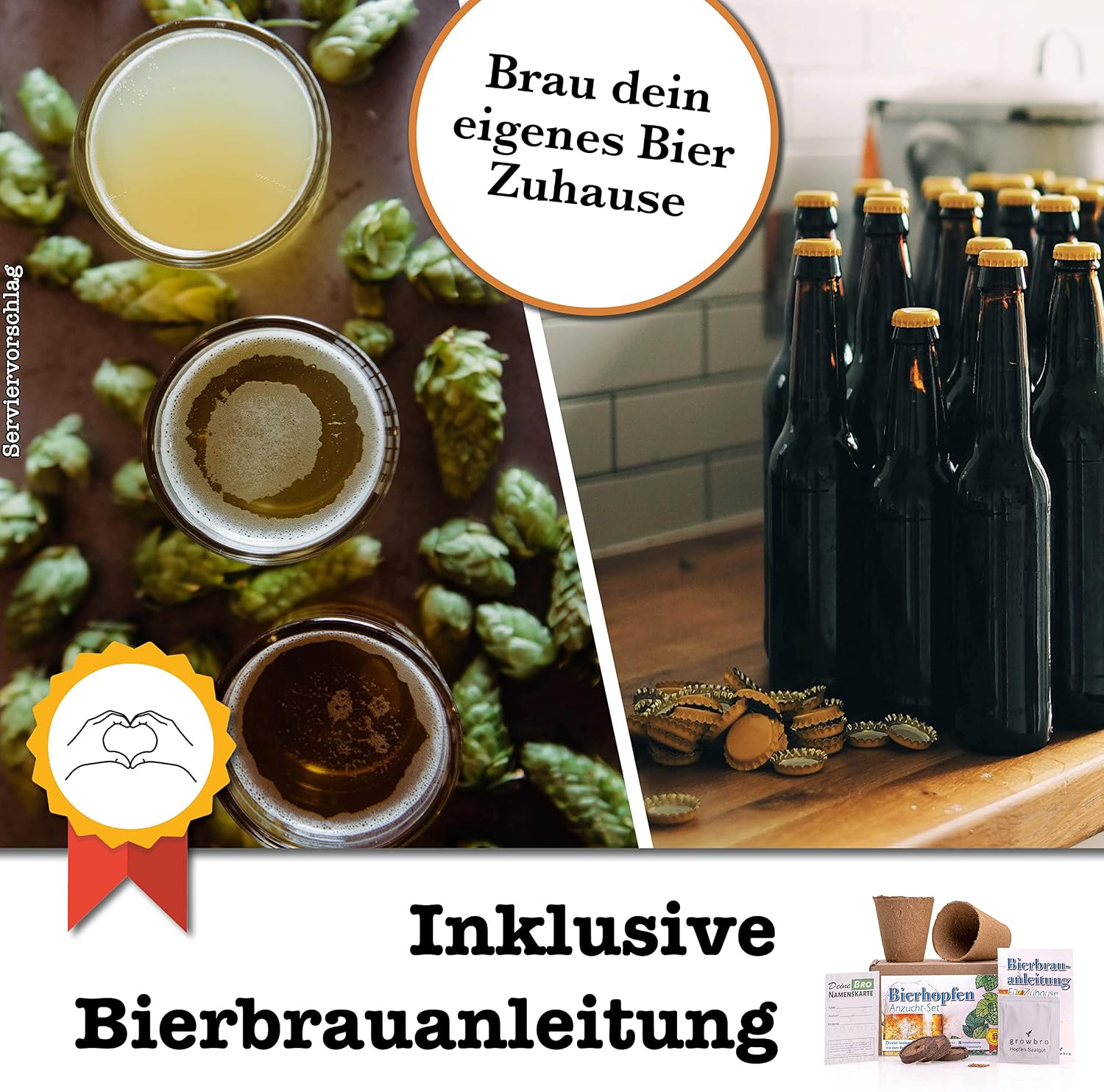 growbro hops growing set, the way to make your own beer, gift for men, friends and Dad, birthday gift, guest gift, gifts for barbecue, men's gadget – Bild 4