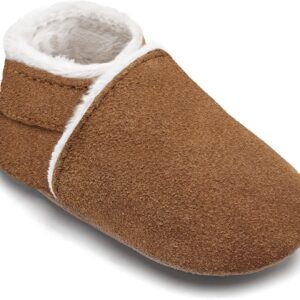 IceUnicorn Baby's Crawling Shoes, Winter First Walking Shoes, Baby Lined Leather Shoes, Soft Leather, Suede Soles, Leather Slippers