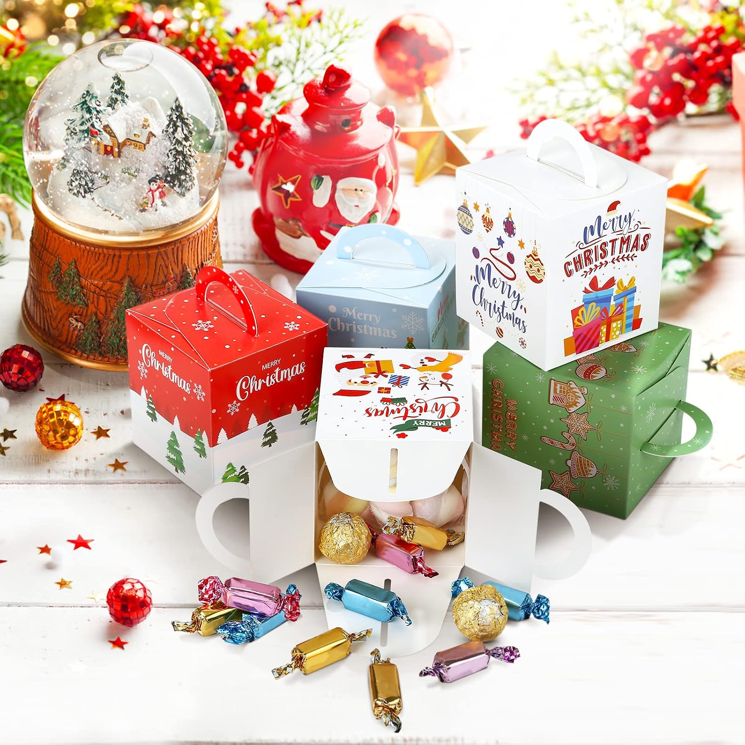 Christmas Gift Box 24 Christmas Bags for Filling 8 Designs in 4 Colours – Bild 6