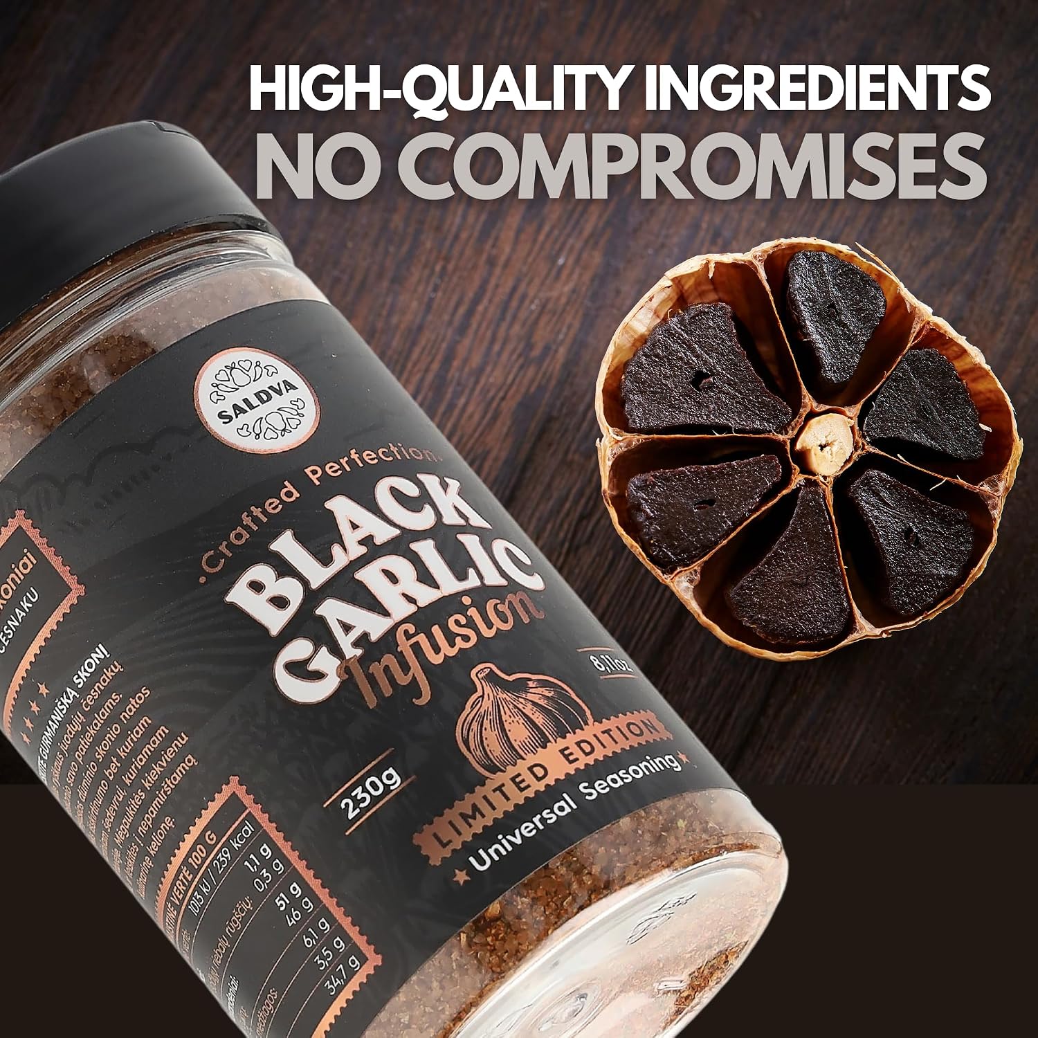 Premium Black Garlic BBQ Rub - Limited Edition Universal Spice - With Intense Umami Flavour - Strong & Smoky Spice Blend - Large Jar (230 g) – Bild 8