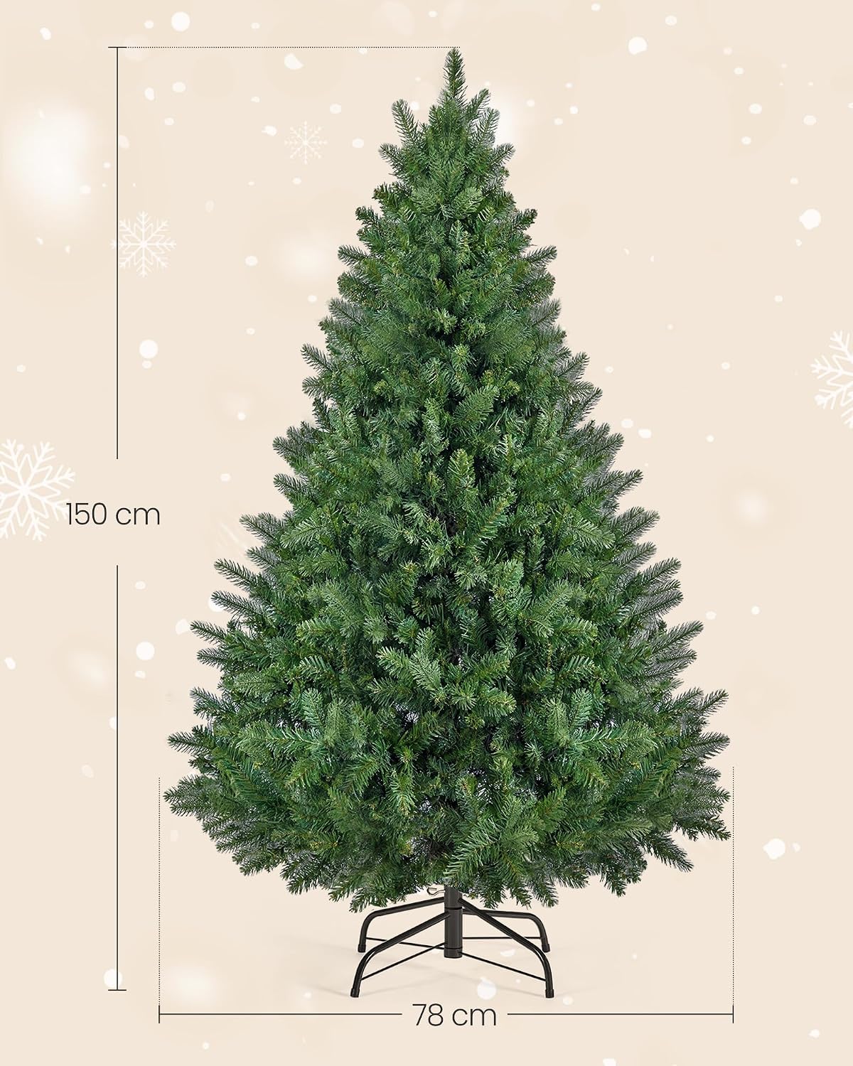 SONGMICS Artificial Christmas Tree 180 cm with Lighting – Bild 4